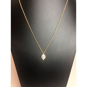 440 J. Crew Goldtone CZ Leaf pendant necklace 18"-20"